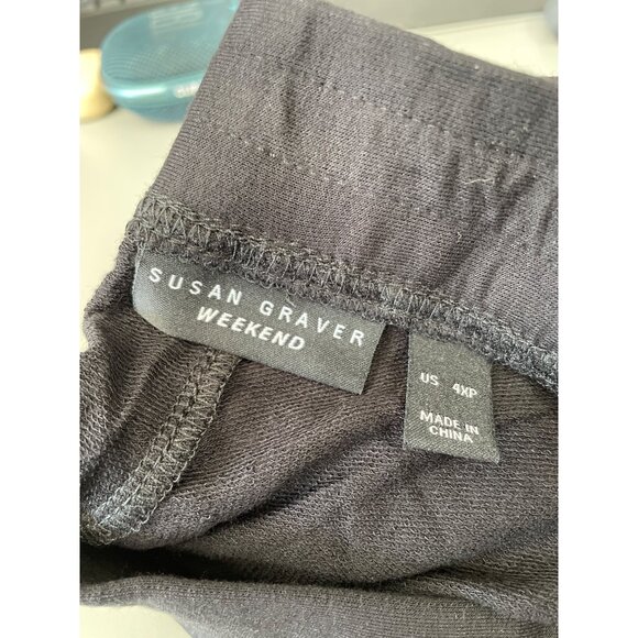 Susan Graver Weekend Crop Pants Ruching Detail Womens 4X Black Rayon Blend NEW - Picture 7 of 8